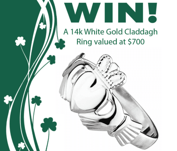 Win 14K White Gold Claddagh Ring Giveaway ($700 Value)