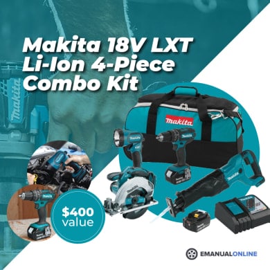 Win Makita 18V LXT Li-Ion 4-Piece Combo Kit ($400 Value)