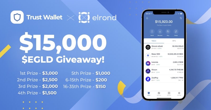 Win $15,000 USD Giveaway | Elrond X Trust Wallet
