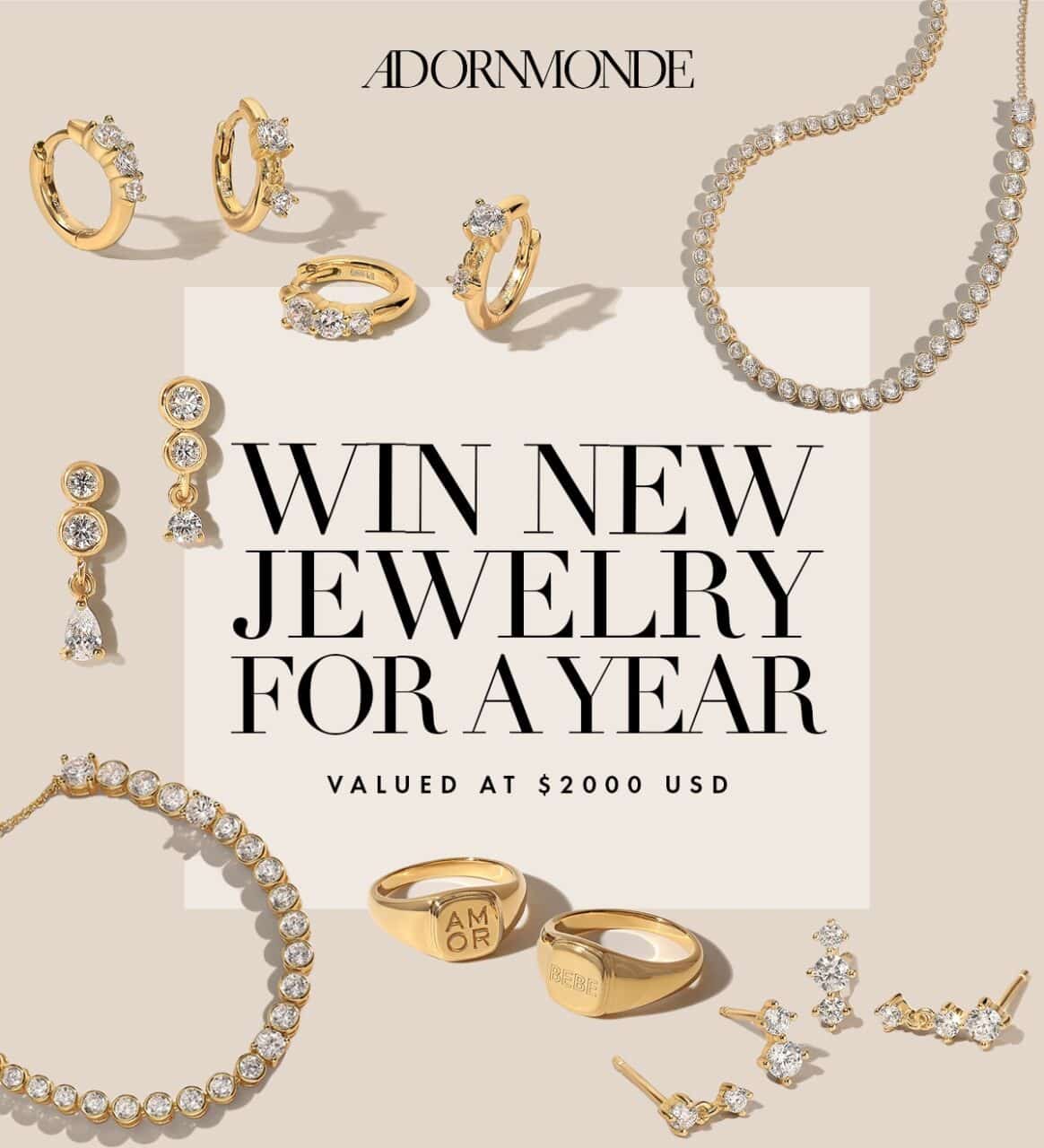 Win $2000 USD of Adornmonde Jewelry Giveaway