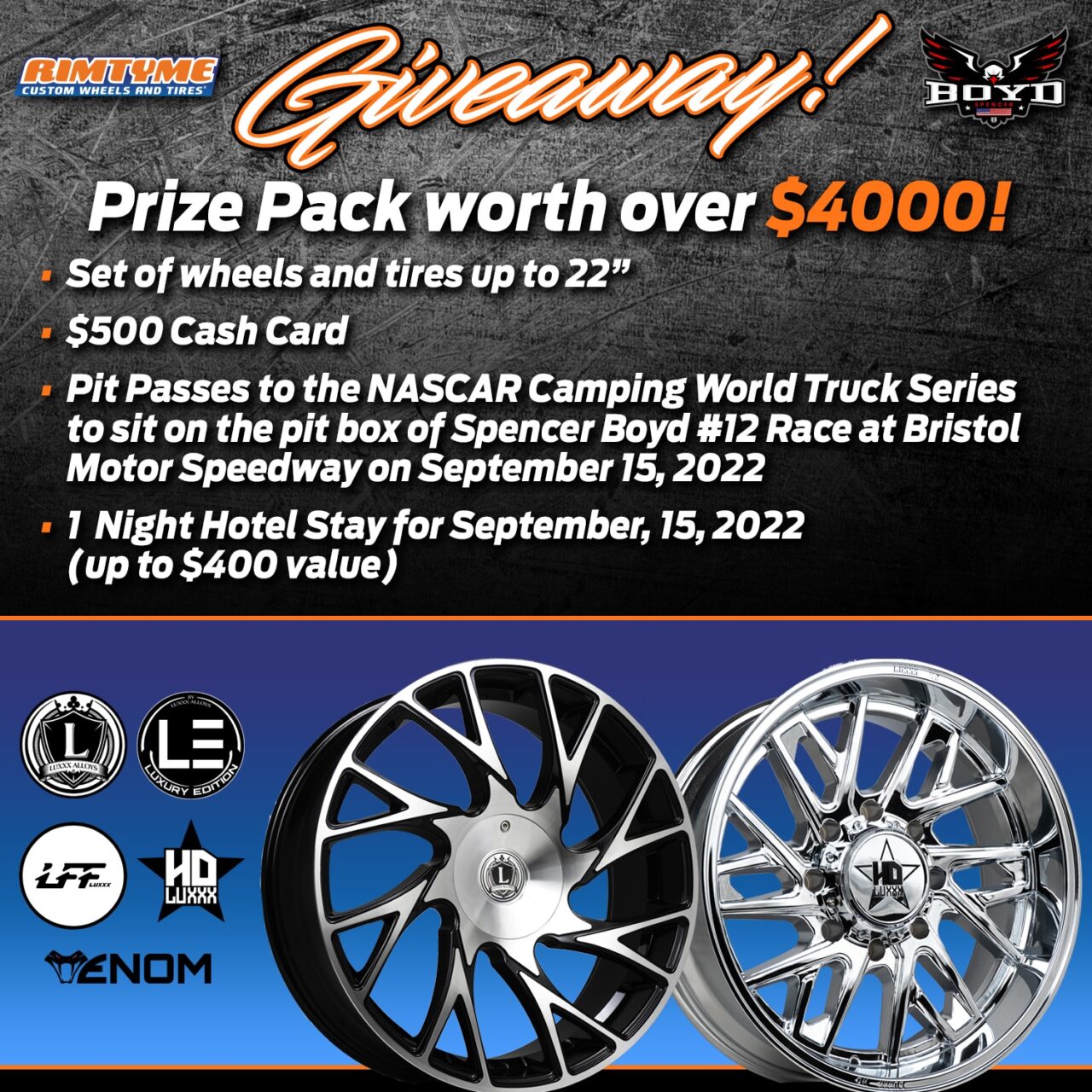 Win Set of Wheels & Tires Summer Giveaway