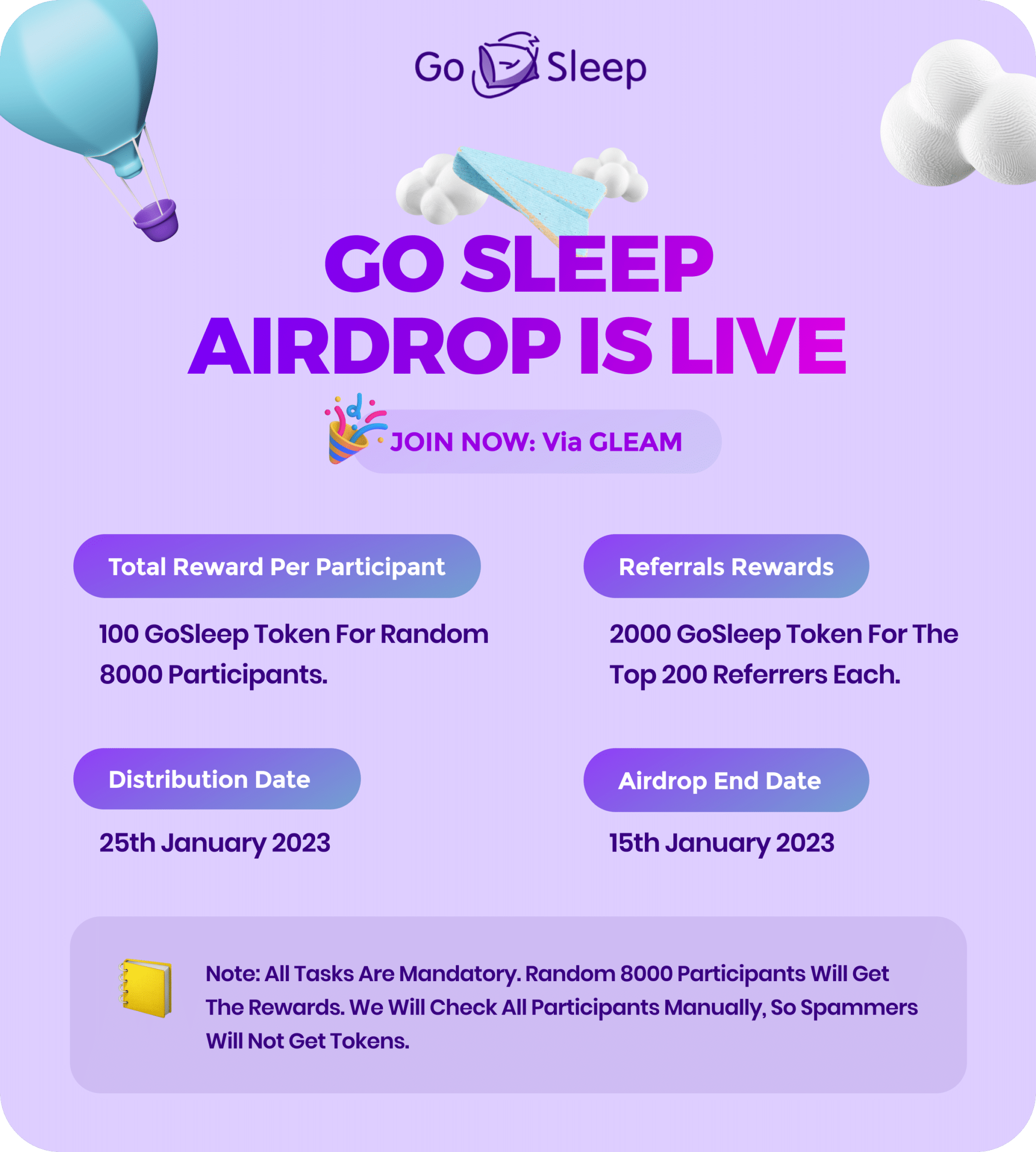 Win GoSleep Contest Airdrop