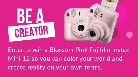 Blossom Pink Fujifilm Instax Mini 12 Giveaway